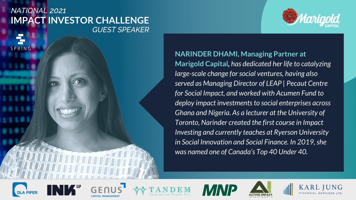 Just 10 days left for #investors to apply to our National #ImpactInvestorChallenge, and it's time to start meeting our speakers! Joining us will be <a href="/narinderdhami/">Narinder</a>, Managing Partner at <a href="/MarigoldCap/">Marigold Capital</a>. Interested in joining to learn from Narinder? Apply now ▶️ loom.ly/c4UYRzM