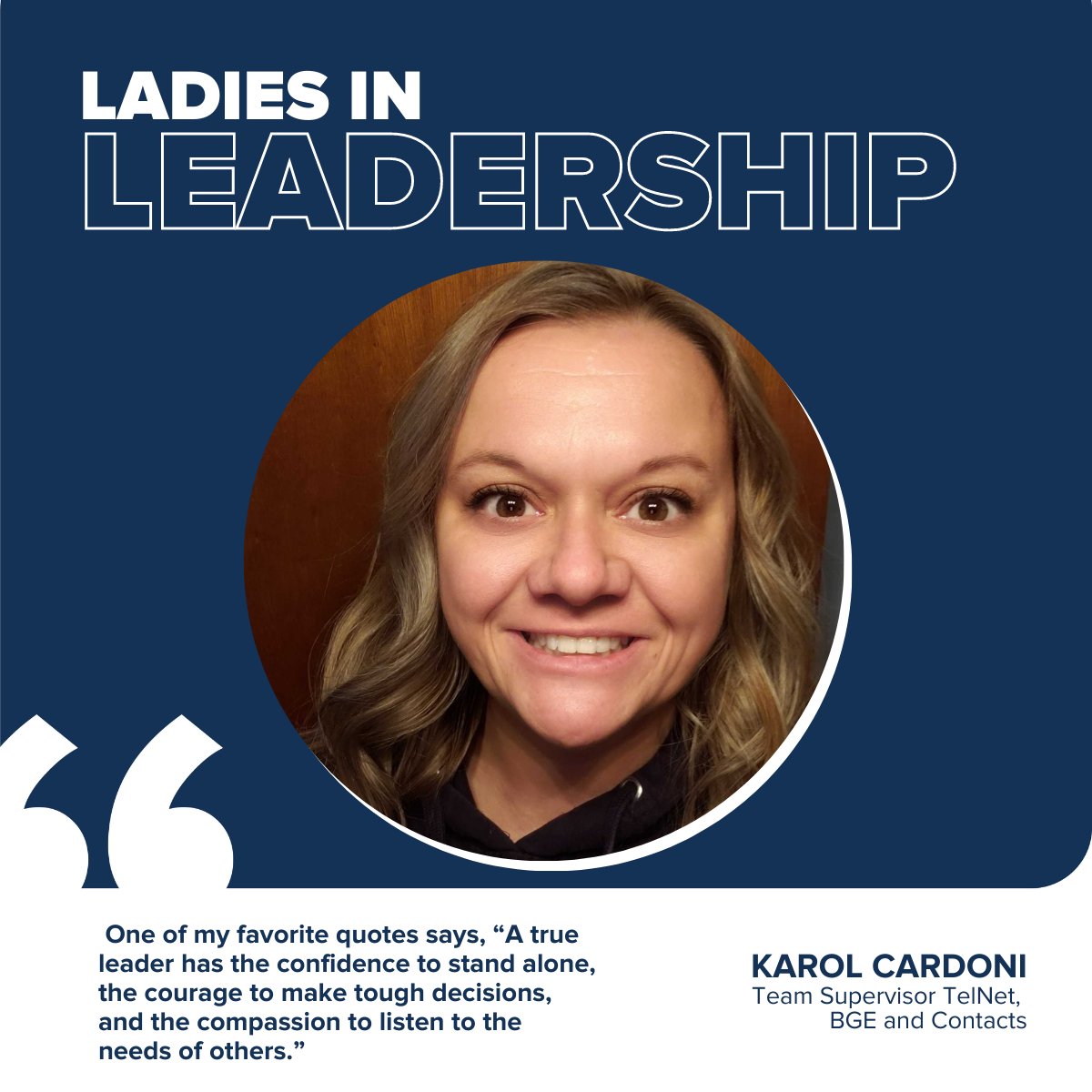 “You have to work hard for what you want. Stand out from the rest of the group. One of my favorite quotes is, ‘A true leader has the confidence to stand alone, the courage to make tough decisions, and the compassion to listen to the needs of others."
 #WomenHistoryMonth