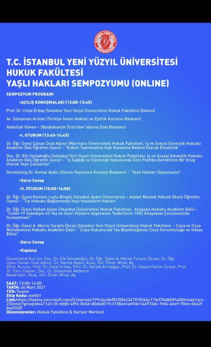 EYamakoglu's tweet photo. Yaşlı hakları sempozyumu. Bu çarşamba mic teams üzerinden gerçekleştirilecektir.. https://t.co/c6bUGQYWtg