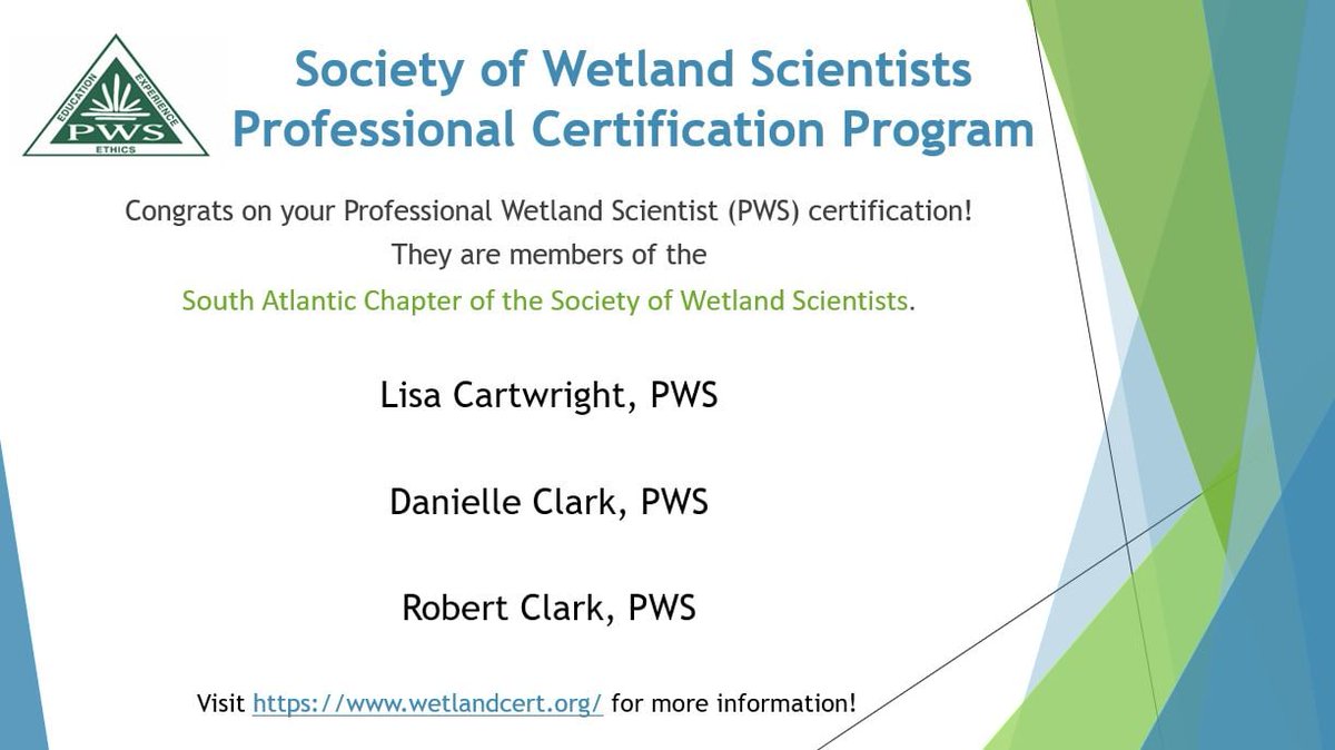 SWS_org's tweet photo. There have been lots of recently-certified Professional Wetland Scientists through Society of Wetland Scientists Professional Certification Program - Congratulations! More info: https://t.co/VYjlsRB16R
#SWS #PWS #wetlands #wetlandscience #SWSPCP #ProfessionalWetlandScientist https://t.co/zWQPSBYKoV