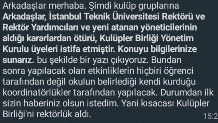 Bütün kulüplerimizi Kulüpler Birliği'nden çıkmaya davet ediyorum.  Sizi de tüm kadrolarınızla birlikte istifa etmeden önce, Kulüpler Birliği denen oluşumu feshederek, ya da fesih talebinde bulunarak dağılmaya, bisiklet evini de boşaltmaya davet ediyorum <a href="/itukuluplerb/">İTÜ Kulüpler Birliği</a>