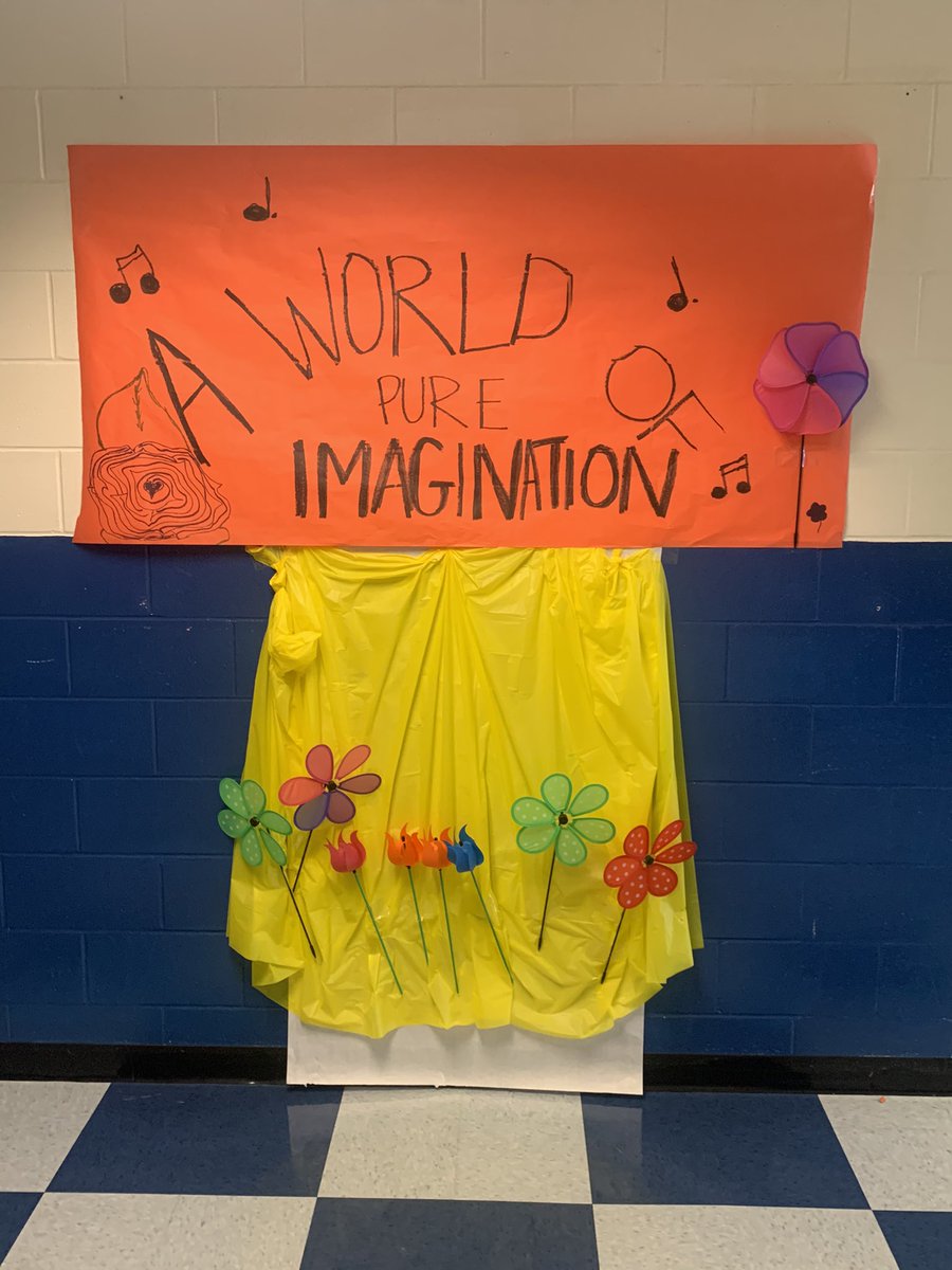 JtaPrincipal's tweet photo. JTA staff went all out for our kids today welcoming them back! The building was transformed into Willie Wonka’s Chocolate Factory!  #WelcomeBackHCS #WelcomeBackJTA @HardinCoSchools https://t.co/hz1HOixiD3