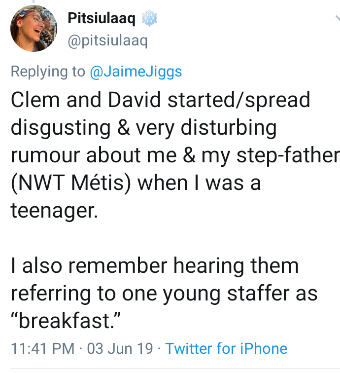 LADYALEXANDRIA's tweet photo. Does anyone know if anything came out of these Allegations???@CBCIndigenous , @CrownIndigenous , @Min_IndServ , #Metis , #MetisNation #ClemChartier , #DavidChartrand , #MMIW , #MMIWG https://t.co/9v5HP6I3ga