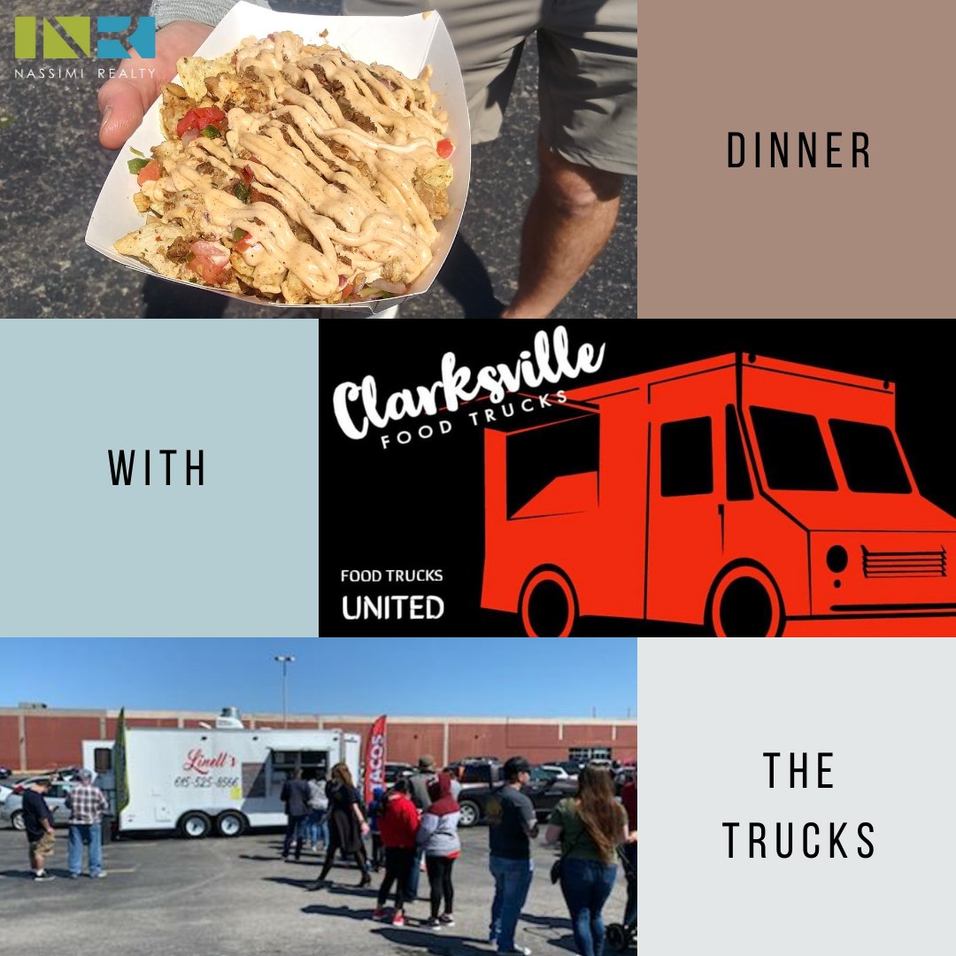 NassimiRealty's tweet photo. Over the Summer we had #DinnerWithTheTrucks at #TwoRiversCenter &amp; now that the warm weather is coming back, so are the food trucks! Be sure to check out Dinner with the trucks on Friday nights w/ the Clarksville Food Trucks.
📍 652 N. Riverside Dr. Clarksville, TN
#outdoordining https://t.co/vdNk7CmOvr
