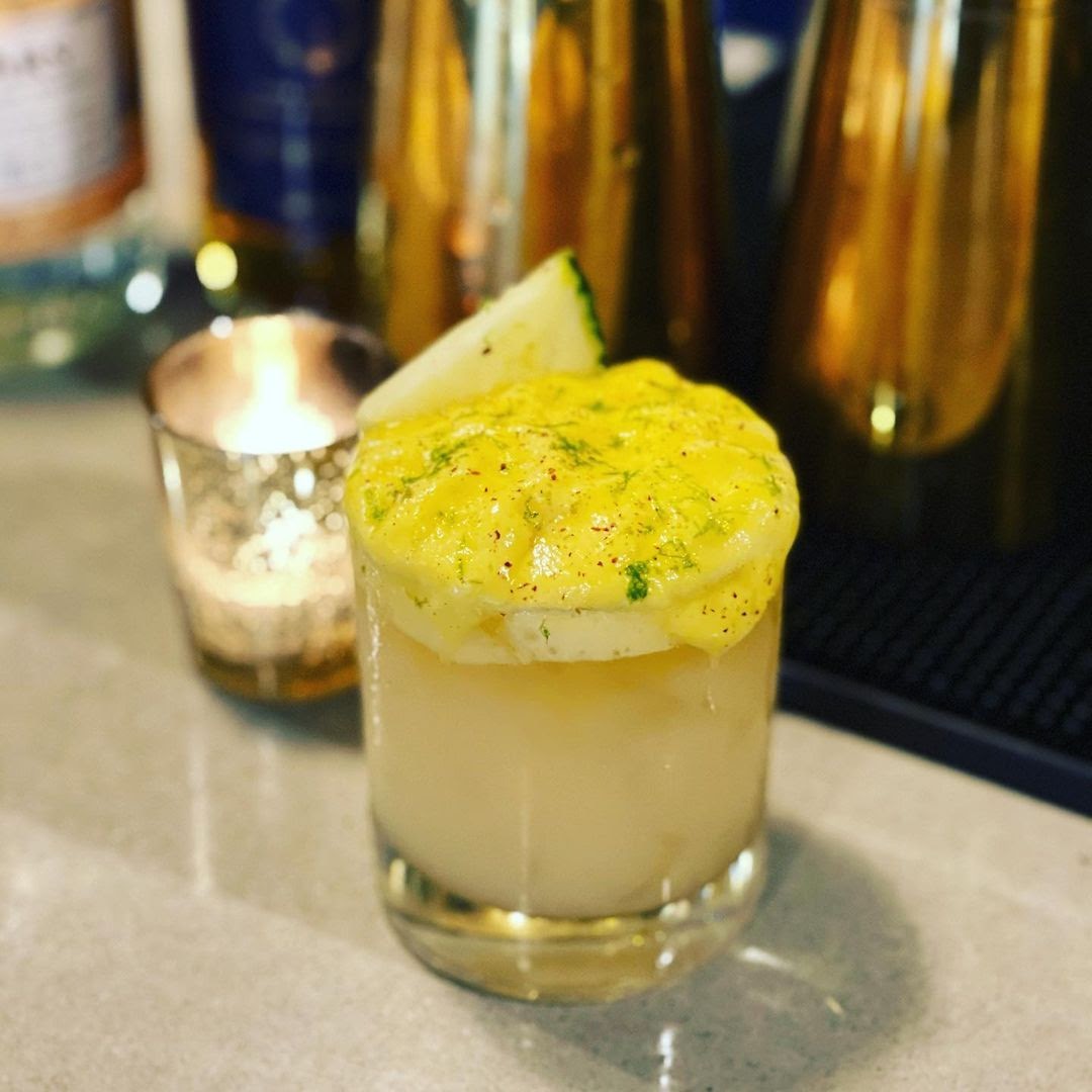 FoundyStreet's tweet photo. rosabees revealed their brand new cocktail, beer, and wine list this week and we couldn’t be more amped. here’s a sneak peak into their new signature cocktail, aka their nod to the @Monkeypod_ mai tai. 🍹 #asheville #pinkiesout 🤙 https://t.co/dFbFhsR5w6