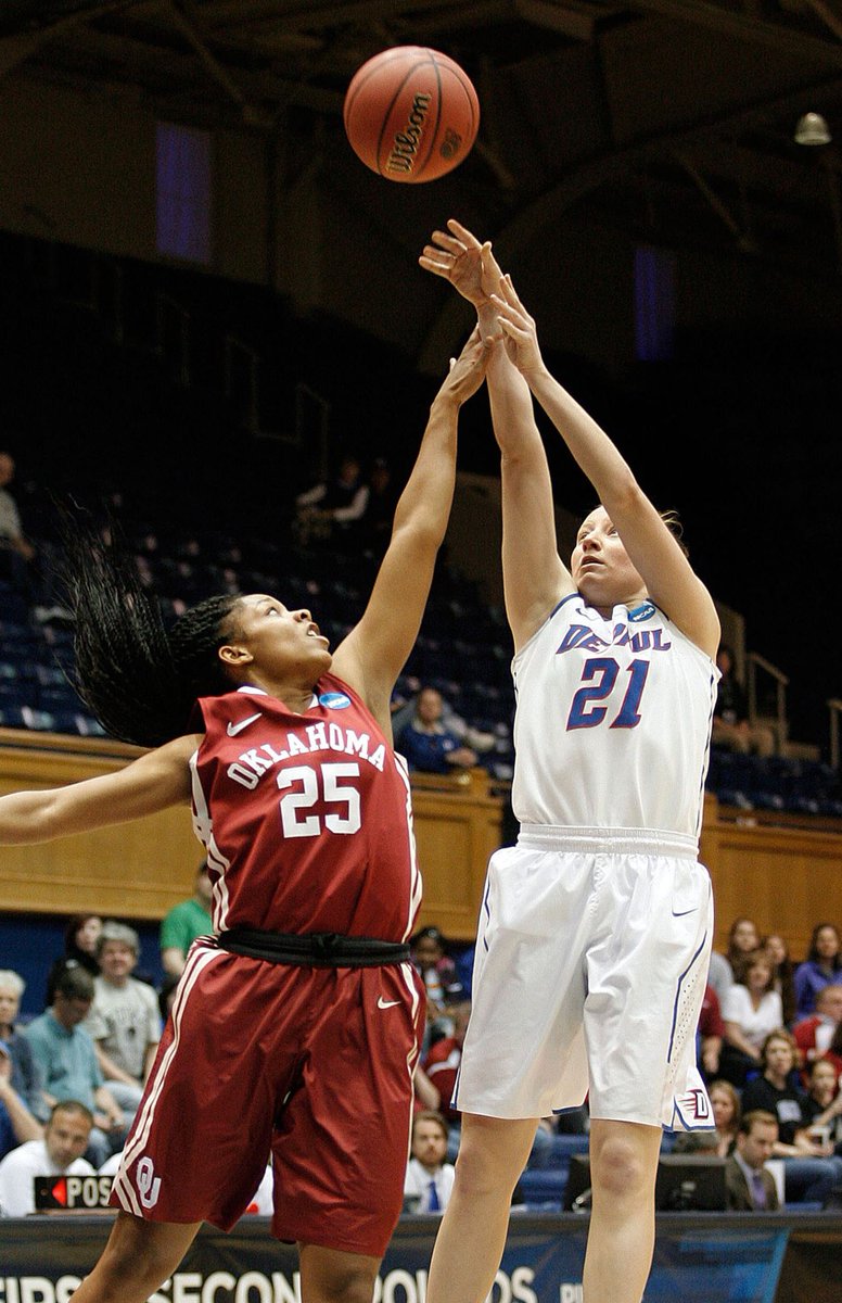 DePaul Athletics Fund (@dreambigdepaul) on Twitter photo Today in Blue Demon History
March 22nd, 2014
Megan Rogowski scored 24 points and hit the go-ahead 3- pointer with 40 seconds left to lift <a href="/DePaulWBBHoops/">DePaul Women's Basketball</a> beat Oklahoma 104-100 in the first round of the NCAA tournament. Chanise Jenkins added 21 points and Brittany Hrynko had 19. Today in Blue Demon History
March 22nd, 2014
Megan Rogowski scored 24 points and hit the go-ahead 3- pointer with 40 seconds left to lift <a href="/DePaulWBBHoops/">DePaul Women's Basketball</a> beat Oklahoma 104-100 in the first round of the NCAA tournament. Chanise Jenkins added 21 points and Brittany Hrynko had 19.