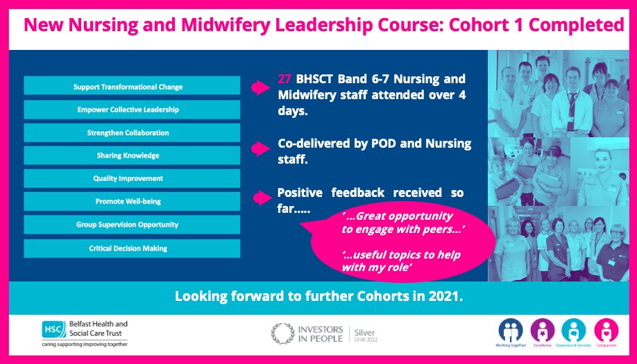 HR_POD's tweet photo. HR POD & Central Nursing wish to congratulate all the Band 6-7 Nursing & Midwifery staff who completed the final day of the new, online Nursing & Midwifery Leadership Course today! This course has been a great success, well done to everyone involved! #WorkingTogether #HSCValues https://t.co/eAvyN3Fqk1