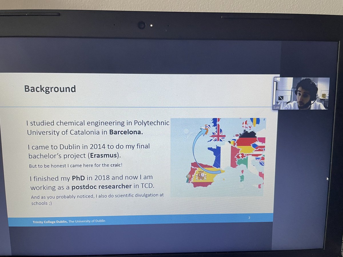Nat95gd's tweet photo. First session of Stories from the Lab since December with the students back in school! Thanks @Dunshaughlin_CC for having us and thanks to @inigo_iribarren Luis and Robert for their great talks! #storiesfromthelab https://t.co/wtsojxQpaH