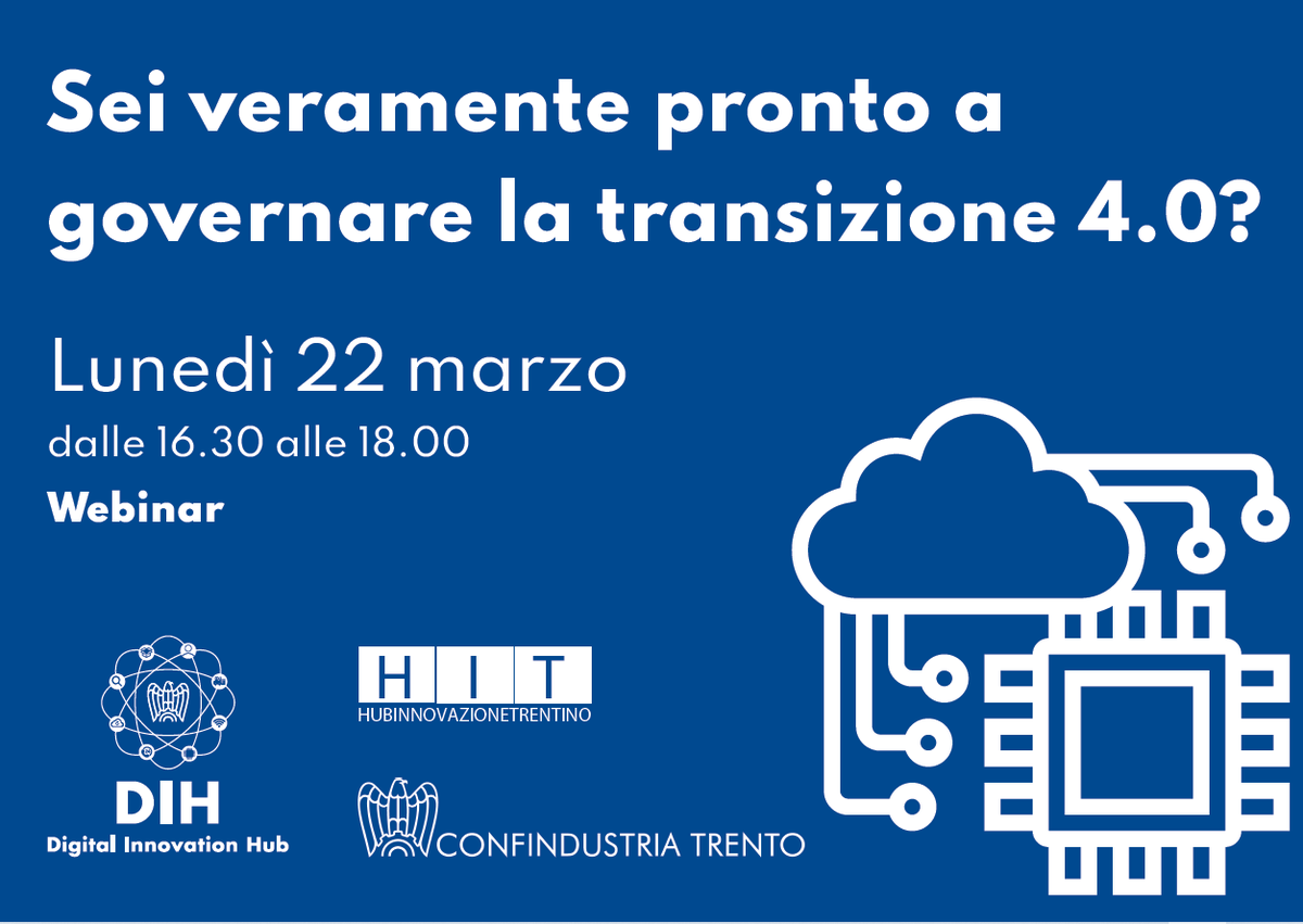 madecc40's tweet photo. Oggi pomeriggio stiamo partecipando al webinar organizato da @ConfindustriaTN (DIH Trentino) e @HIT_trentino per le imprese del territorio. La missione di #madecc40 è infatti quella di avvicinare tutti i soggetti italiani nell'ecosistema dell'innovazione.
#industria40 #MADElife https://t.co/kbpPQQmweA