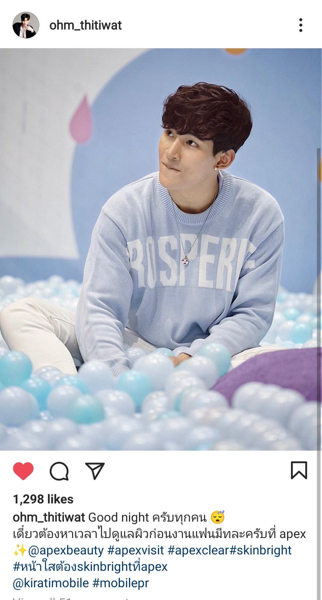 OHMiverse's tweet photo. [IG] ohm_thitiwat: Good night ครับทุกคน 😴
เดี๋ยวต้องหาเวลาไปดูแลผิวก่อนงานแฟนมีทละครับที่ apex ✨@.apexbeauty #apexvisit #apexclear#skinbright #หน้าใสต้องskinbrightที่apex
@.kiratimobile #mobilepr 

https://t.co/dLcUF9ecsp
#โอห์มไง #OhmThitiwat https://t.co/jjzIPtyb6p