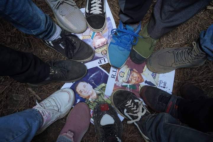 Generation Z youths protest peacefully against the military dictatorship in a pine forest of Kutkai.
STRENGTH OF UNITY 
#WhatsHappeningInMyanmar  #Mar22Coup