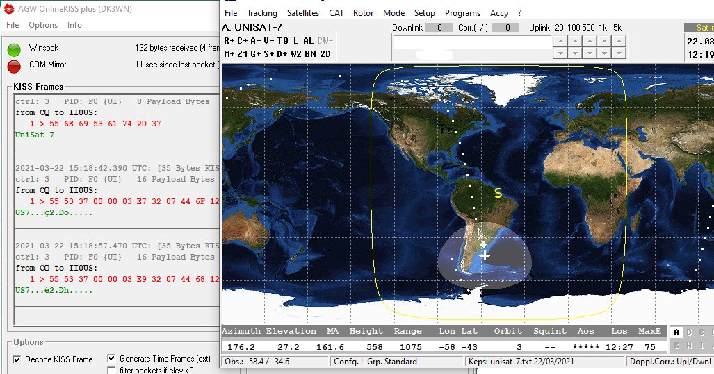 diysatellite's tweet photo. Receiving some tlm frames #UNISAT7 mothership this noon  over Argentina with our GS. Countdown for #pocketqube ejection #DIY #SMOG #STECCO #Gaussteam https://t.co/Ro1BUDqSKp