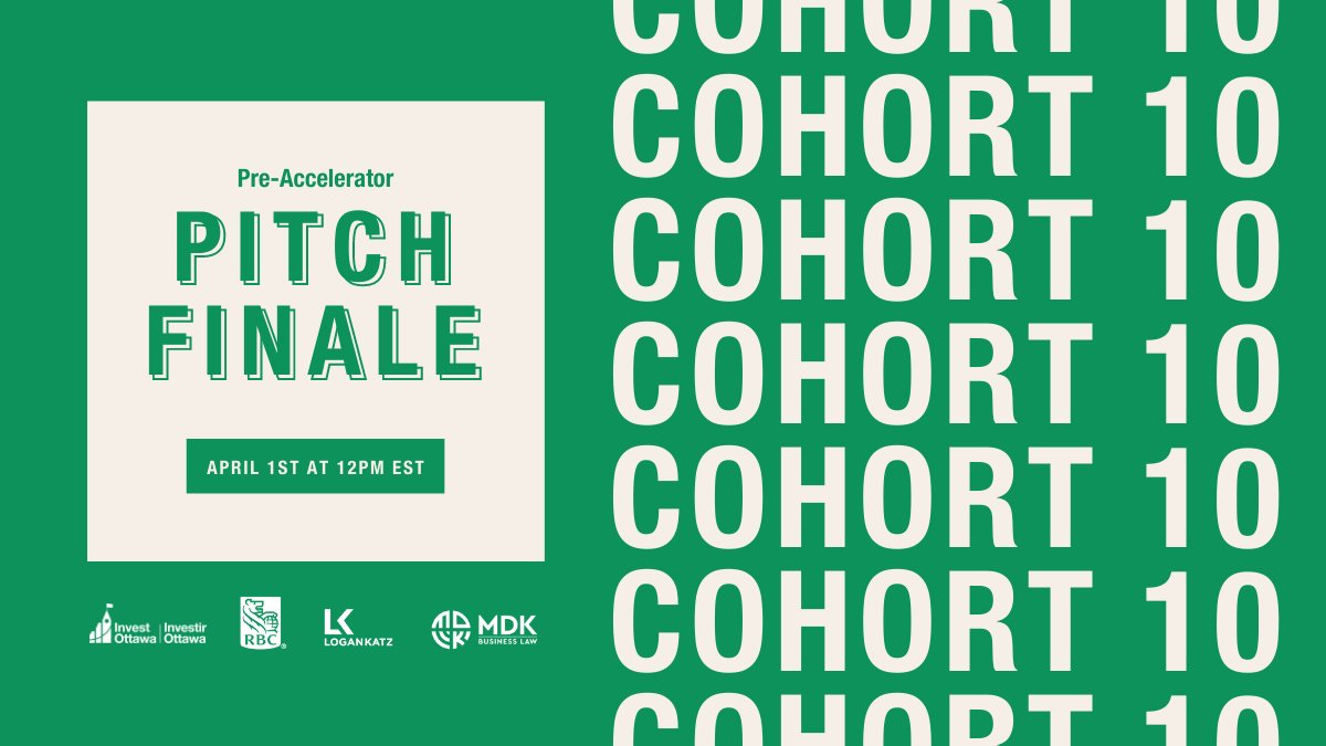 The #IOPreAccelerator is generously sponsored by <a href="/RBC/">RBC</a>, <a href="/LoganKatz_LLP/">Logan Katz LLP</a>, and <a href="/MDKPC/">MDK Business Law Professional Corporation</a>. 

Invest Ottawa extends sincere thanks to these outstanding organizations for their consistent support of our entrepreneurial community. 👏

🗓️ Join us on April 1st: bit.ly/3bhVLfj