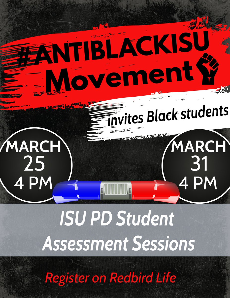 AntiBlackMvmt's tweet photo. These sessions are open to ALL students. However, historically, Black students experience more challenges with police. Therefore, we want to specifically encourage Black students to attend these sessions!

https://t.co/7uWkPuuLPG

https://t.co/apnAbIRAUQ https://t.co/nPaAfddtrk