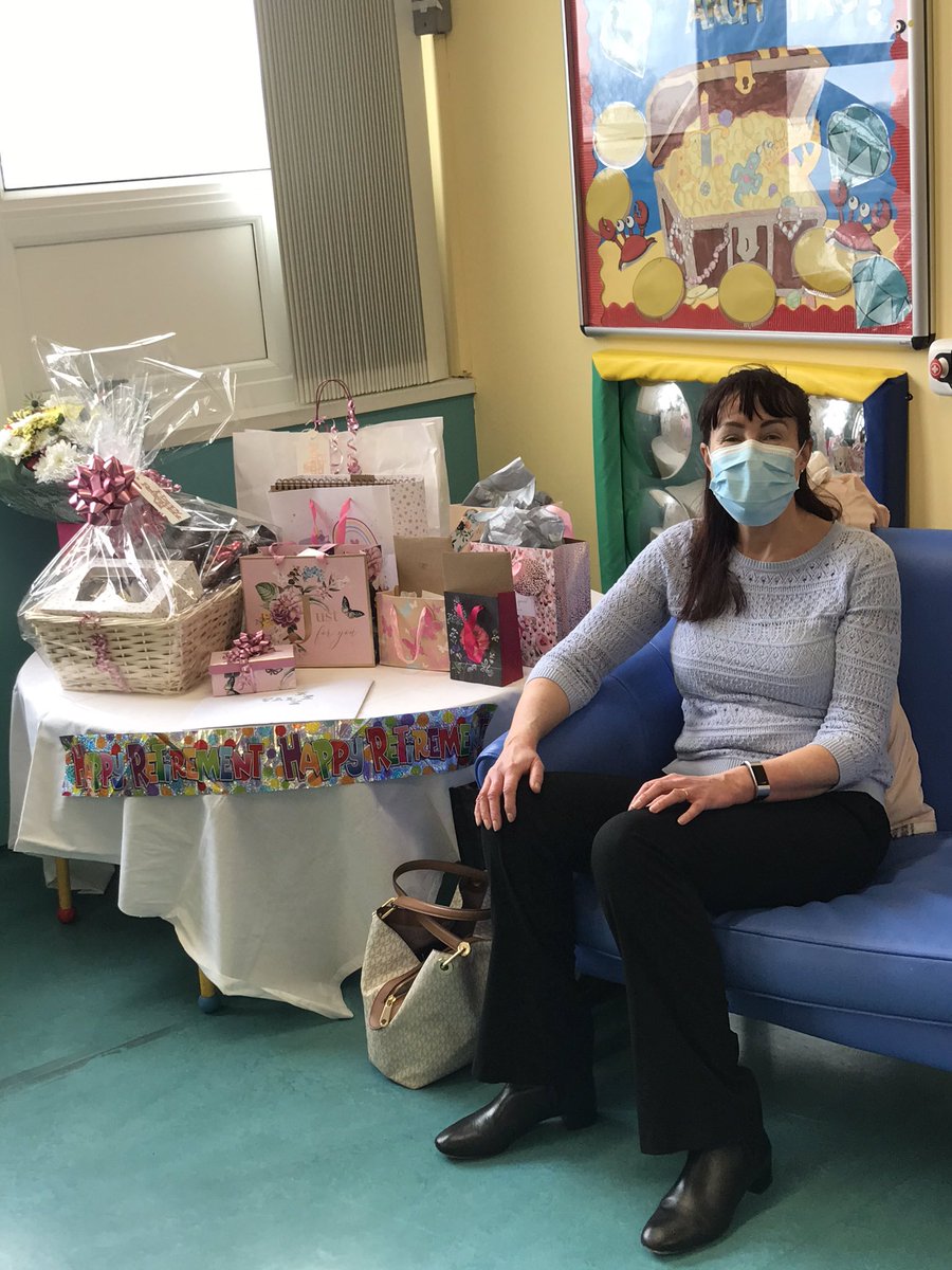 CatherineMedway's tweet photo. After almost 40 years nursing, today we said goodbye to a wonderful friend and colleague. Enjoy your well earned retirement Val. Xx #goodfriend #colleague #paediaticnurse #40yearsdedicatedservice @LancsHospPaeds @JoConnolly_ @TracyDenny9 @Sister_Nic https://t.co/tAiylZXQbA