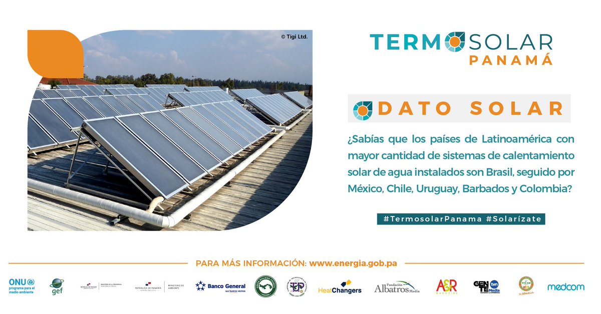 jesusglzmar's tweet photo. Lunes de dato solar. Conoce el nombre de los paises con mayor cantidad de sistemas de calentamiento solar de agua instalados y #Solarizate con #TermosolarPanama
@davidxontreras @lcnavntoft @ArochaSofi @solarthermal @ConueeSolar @matters_mx https://t.co/j38sYHEoNl
