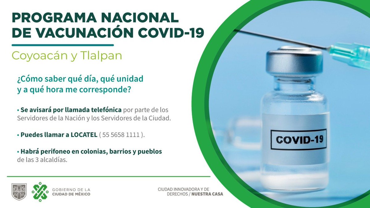 GobCDMX's tweet photo. Anunciamos que en coordinación con @GobiernoMX, a partir del miércoles 24 de marzo iniciaremos el Programa de Vacunación contra #COVID19 para personas adultas mayores 👴👵en @Alcaldia_Coy y @TlalpanAl.

Consulta hora, día y sede:  https://t.co/MF44VDLf1r

#NoEsNecesarioHacerFila https://t.co/CpZESQ7SFT