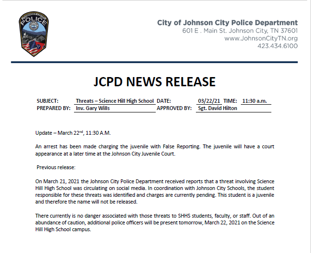 JohnsonCityPD (@johnsoncitypd) on Twitter photo 