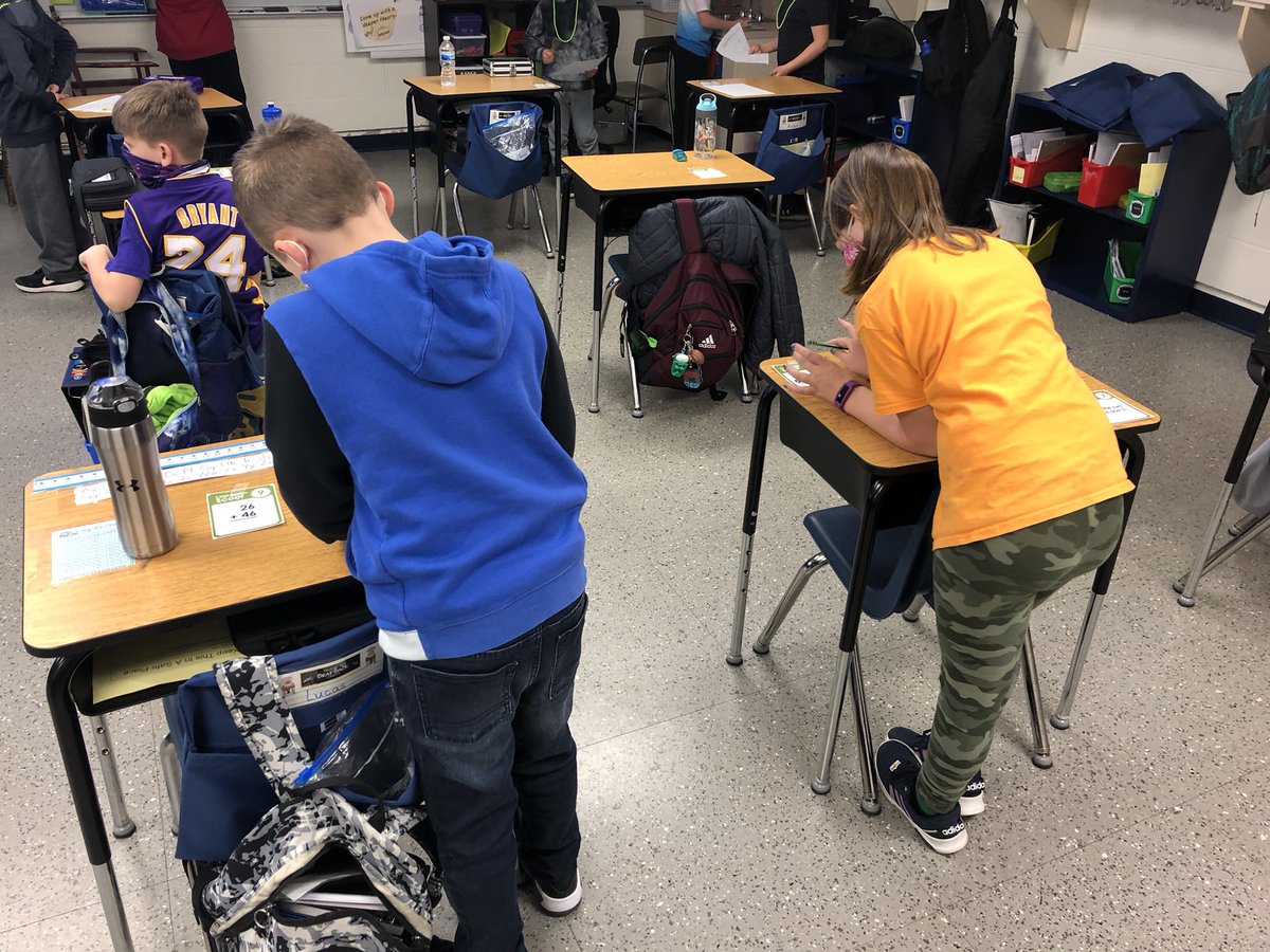 MrsVanHornClass's tweet photo. Socially distanced Scoot for math review! #thirdgrade #makinitwork @WmFMurphy68 https://t.co/7srJWqPuoe