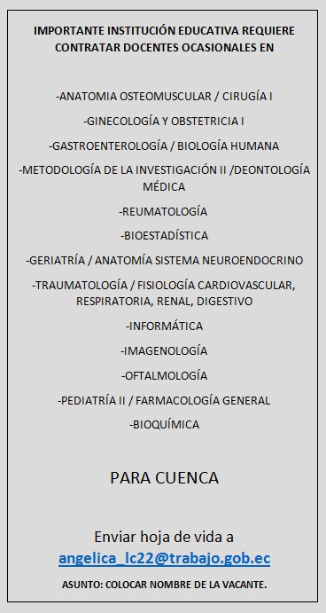 XavierBermudezL's tweet photo. #MDTCuenca | A través de nuestra bolsa de empleo @SocioEmpleo_EC puedes aplicar a oportunidades laborales en importantes empresas e Instituciones, te invitamos a postular a las siguientes vacantes.
#MDTCercaDeTi 🙋🏼♀️🙋🏿♂️ https://t.co/SfSlNkbXJT