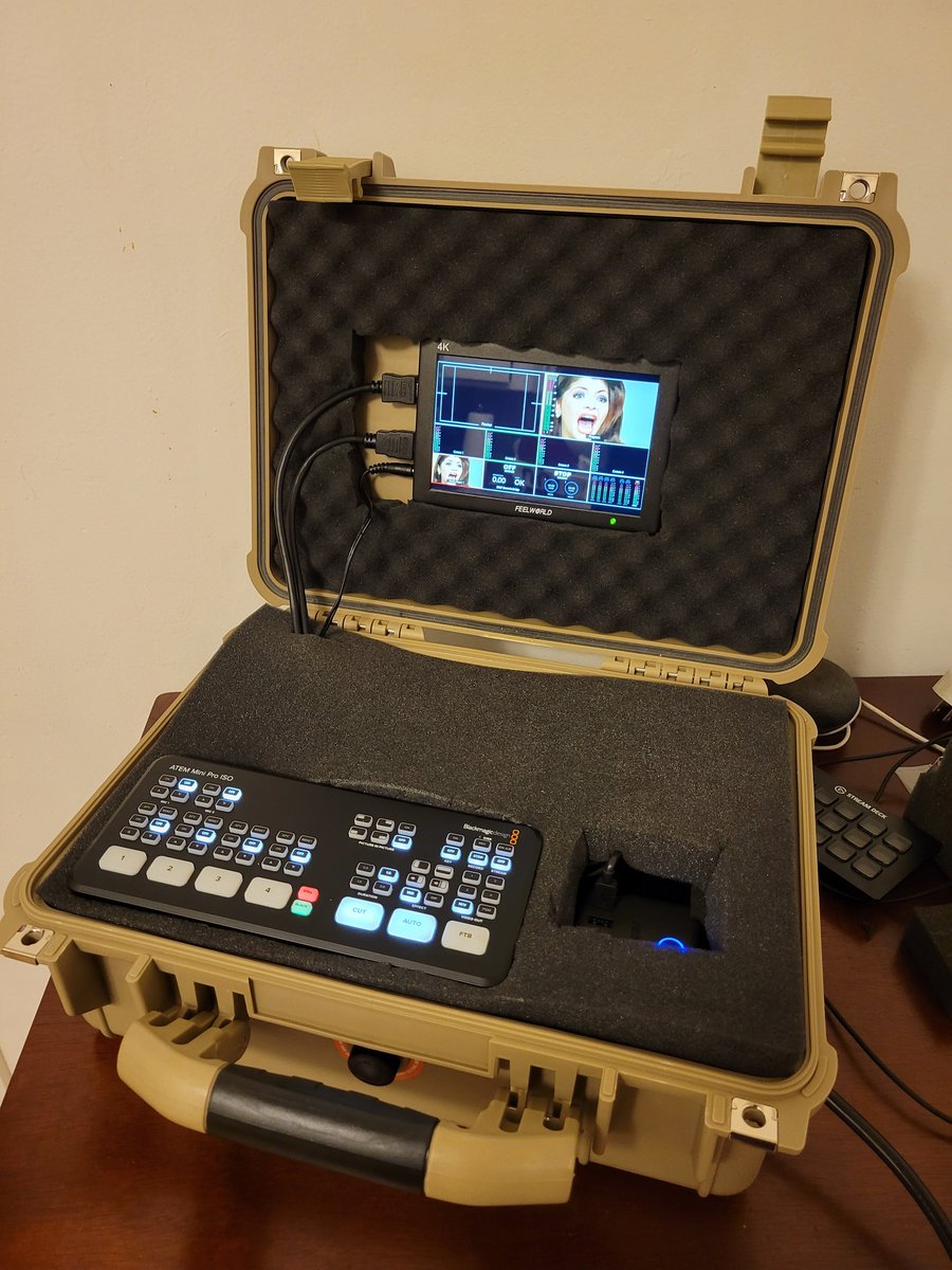 elslunko's tweet image. Built this to be a little better organized during remote streams. Has my #blackmagic #atem mini pro iso and stream bridge inside.