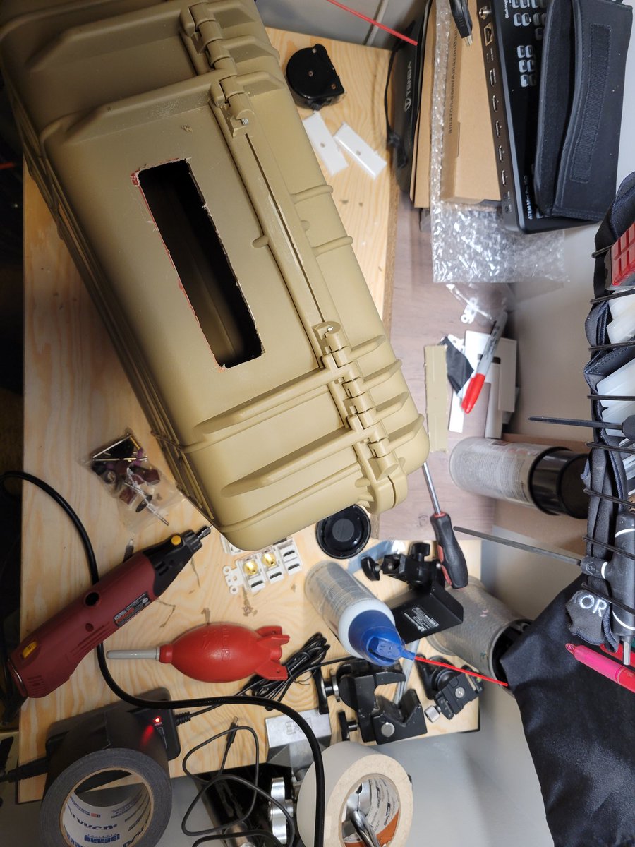 elslunko's tweet image. Built this to be a little better organized during remote streams. Has my #blackmagic #atem mini pro iso and stream bridge inside.