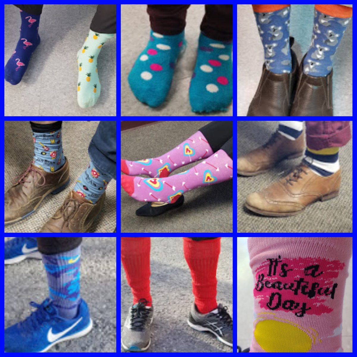 SPK_Team100's tweet photo. #lotsofsocks on display at @StPeterOCSB today to celebrate #WDSD2021. Thank you for starting conversations about how #differenceisbeautiful. #seetheability #downsyndrome #rockyoursocks #weallcan @OCSBSpecEd @SpkStudCo20_21 https://t.co/BxWLRlaFne