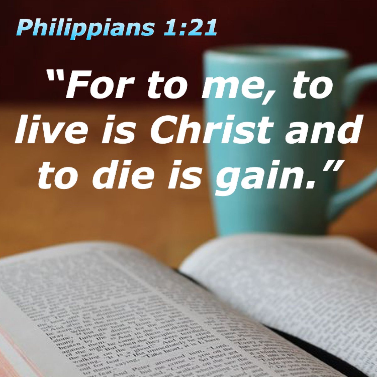 Happy Monday everyone! This weeks bible verse comes from Philippians 1:21. This week let’s remember that it’s all about Christ!