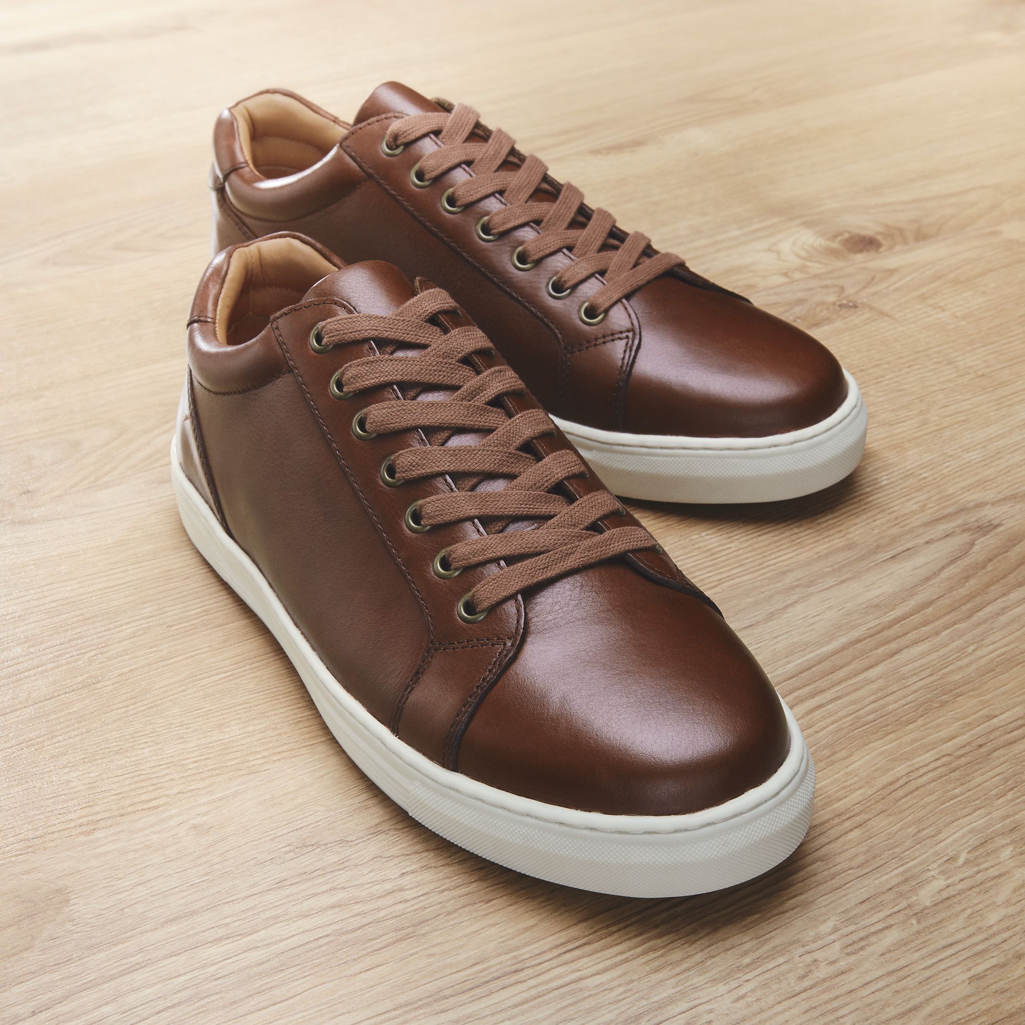 comfy leather trainers