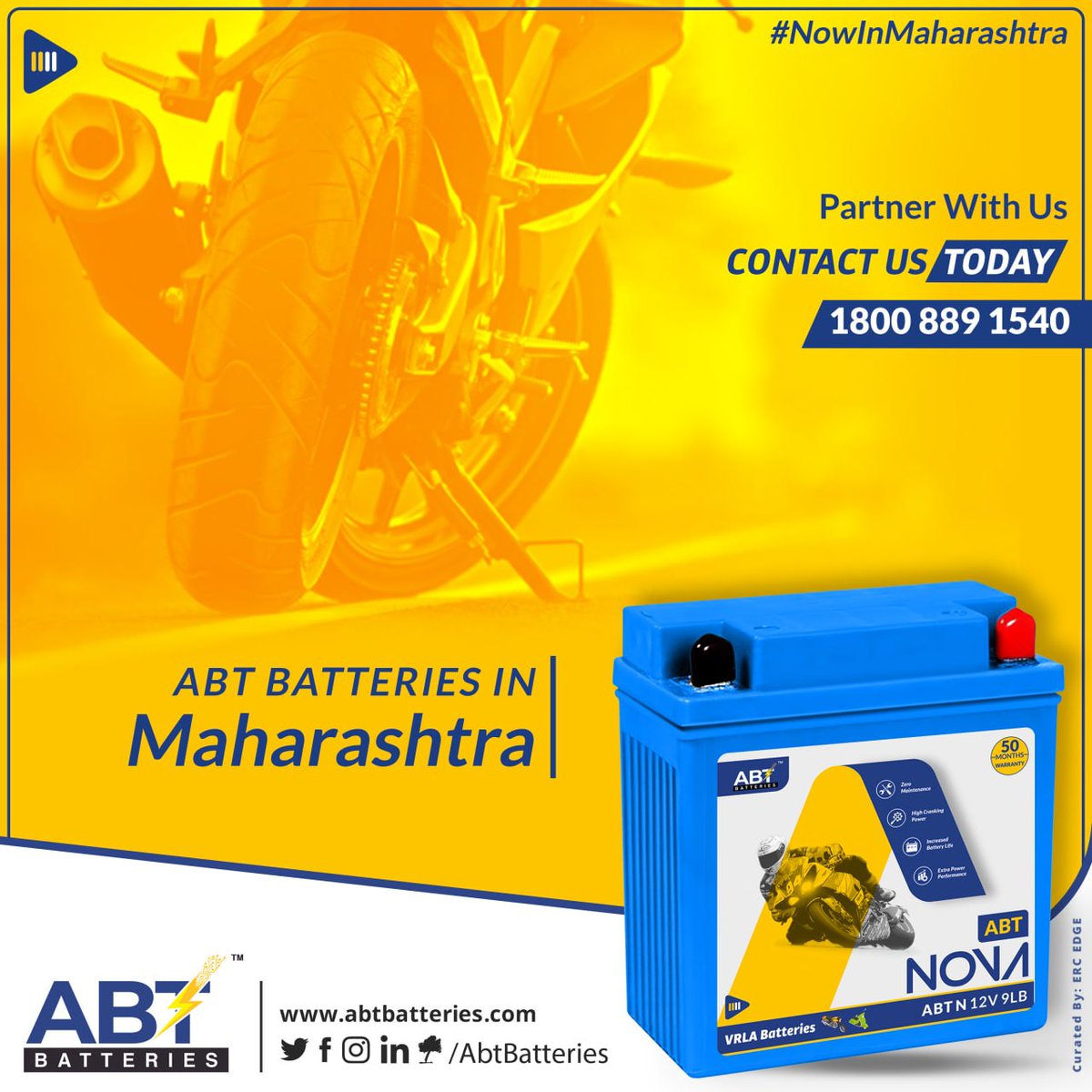 AbtBatteries's tweet photo. ABT Batteries Now In Maharashtra
Partner with Us | Start Franchise
#ABTNOVA
.
.
.
Visit our website at
https://t.co/39MHAfgw4x
.
.
.

#JustforYou #Forallyouneeds  #twowheelerbatteries #homelightingsystem #weighingscale #spraypump #smfbatteries     #fornationwithalldedication https://t.co/RpJsLuHbpH