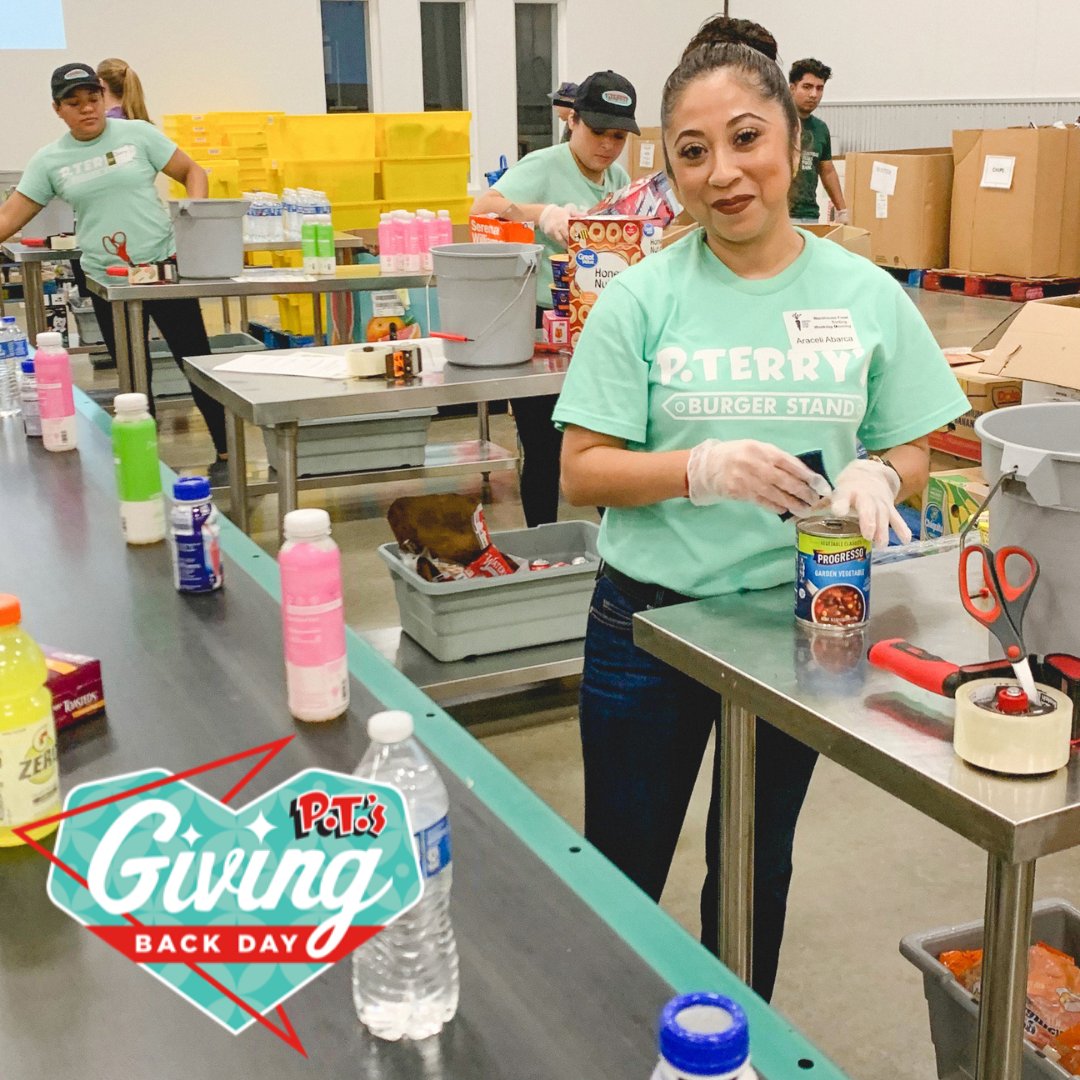 pterrys's tweet photo. We're happy to announce our 1st #GivingBackDay of '21! On Sat. March 27 we will be donating profits from our burger stands to @CTXFoodBank ! The CTX Food Bank is on a mission to nourish central Texans.
*Image taken before Covid-19, we require all crew &amp; patrons to wear a mask. https://t.co/pXDGJmtsQk