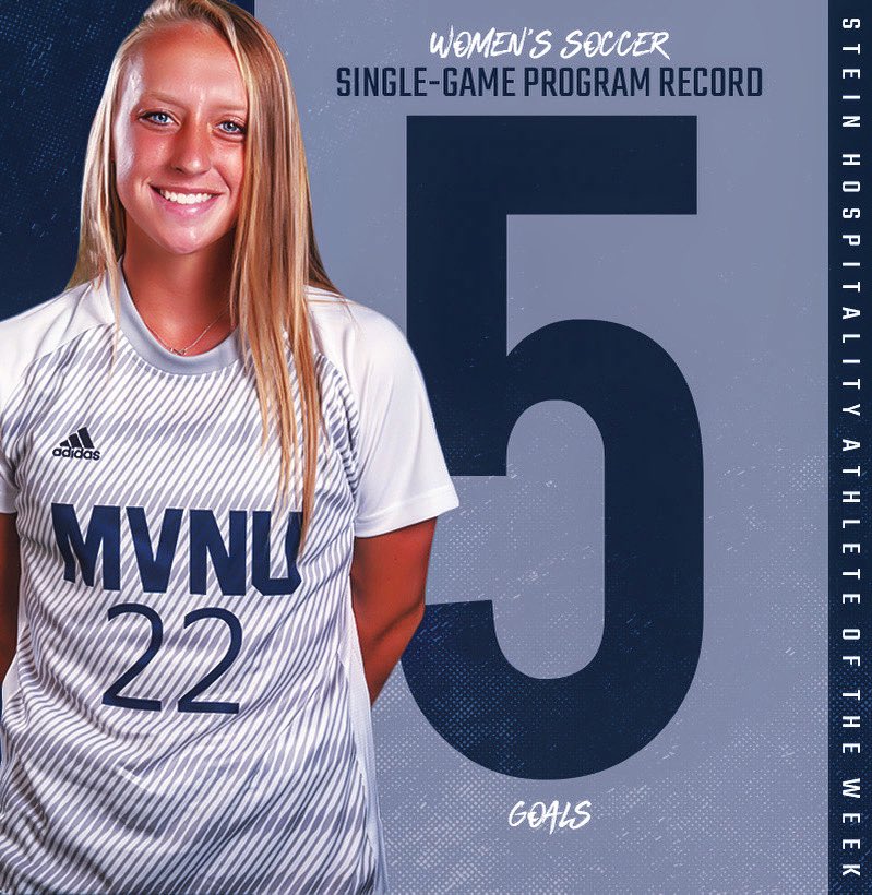 Score an <a href="/MVNUWS/">MVNU Women's Soccer</a> single-game record 5 goals ✅

Move into 5th all-time in career points ✅

Get named the Stein Hospitality Athlete of the Week ✅

Alexa Skal had herself a pretty good weekend!