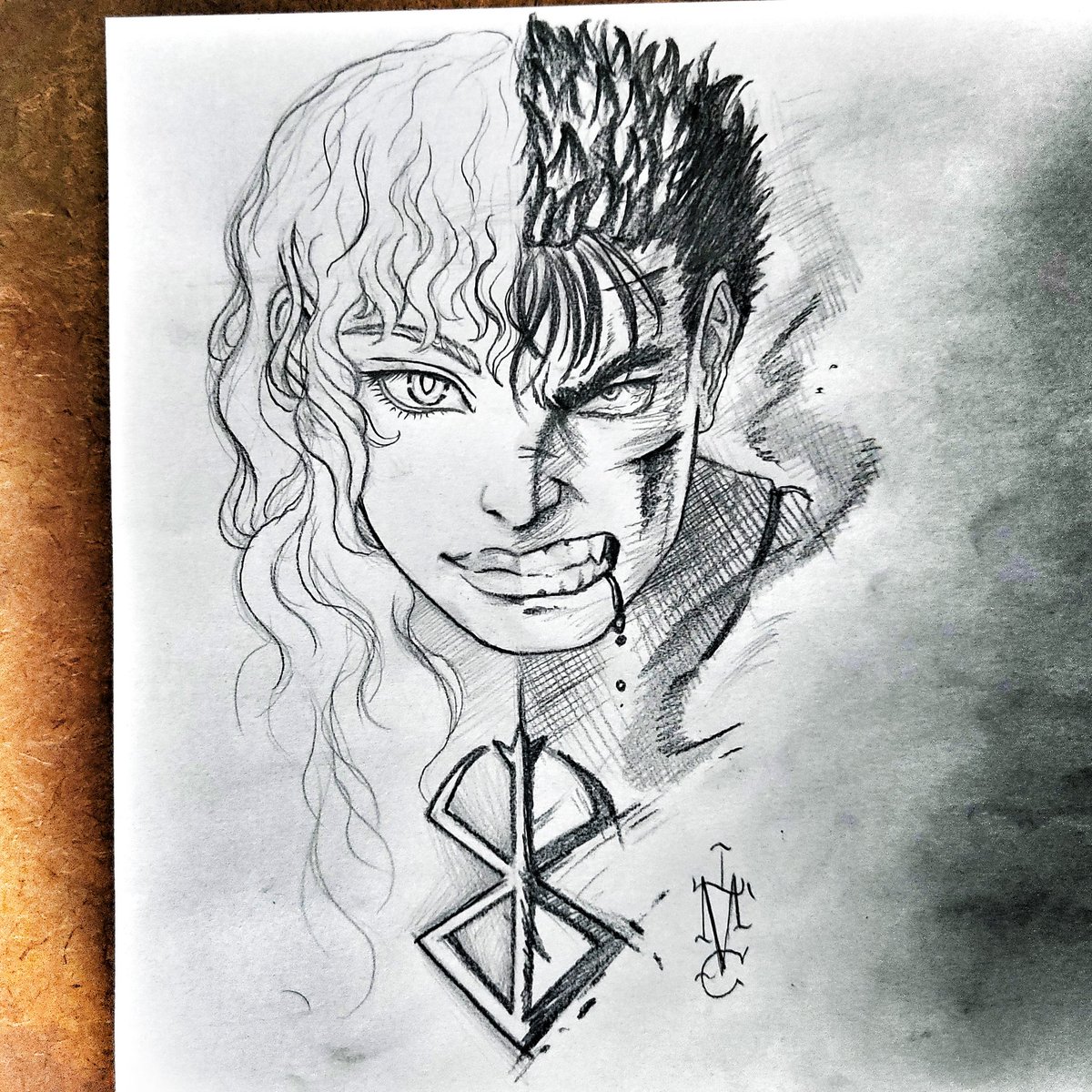 meudiario92's tweet photo. Mal comecei a ler e já fiz uma fanart, primeira de muitas
#gatts #gattsfanart #griffith #griffithfanart #berserk #berserkfanart https://t.co/GahSEGFe7q