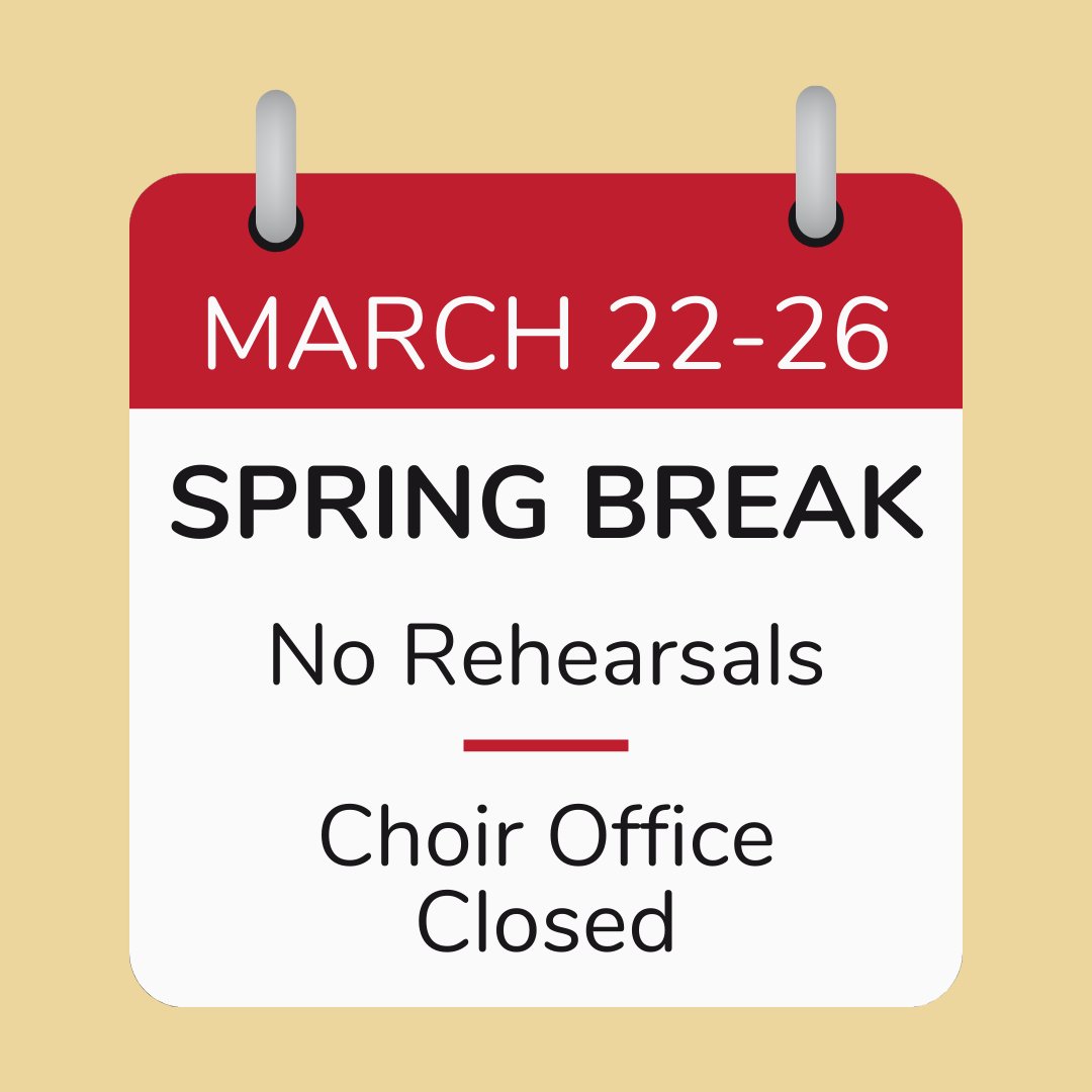 Thank you to everyone who tuned in to our Spring Family &amp; Friends Concert, Joy is in the Air! We hope you enjoyed!

SLCC Spring Break is THIS WEEK! There will be no rehearsals &amp; the Choir Office will be closed. We hope you have a safe and fun vacation! ☀️

#slccsing