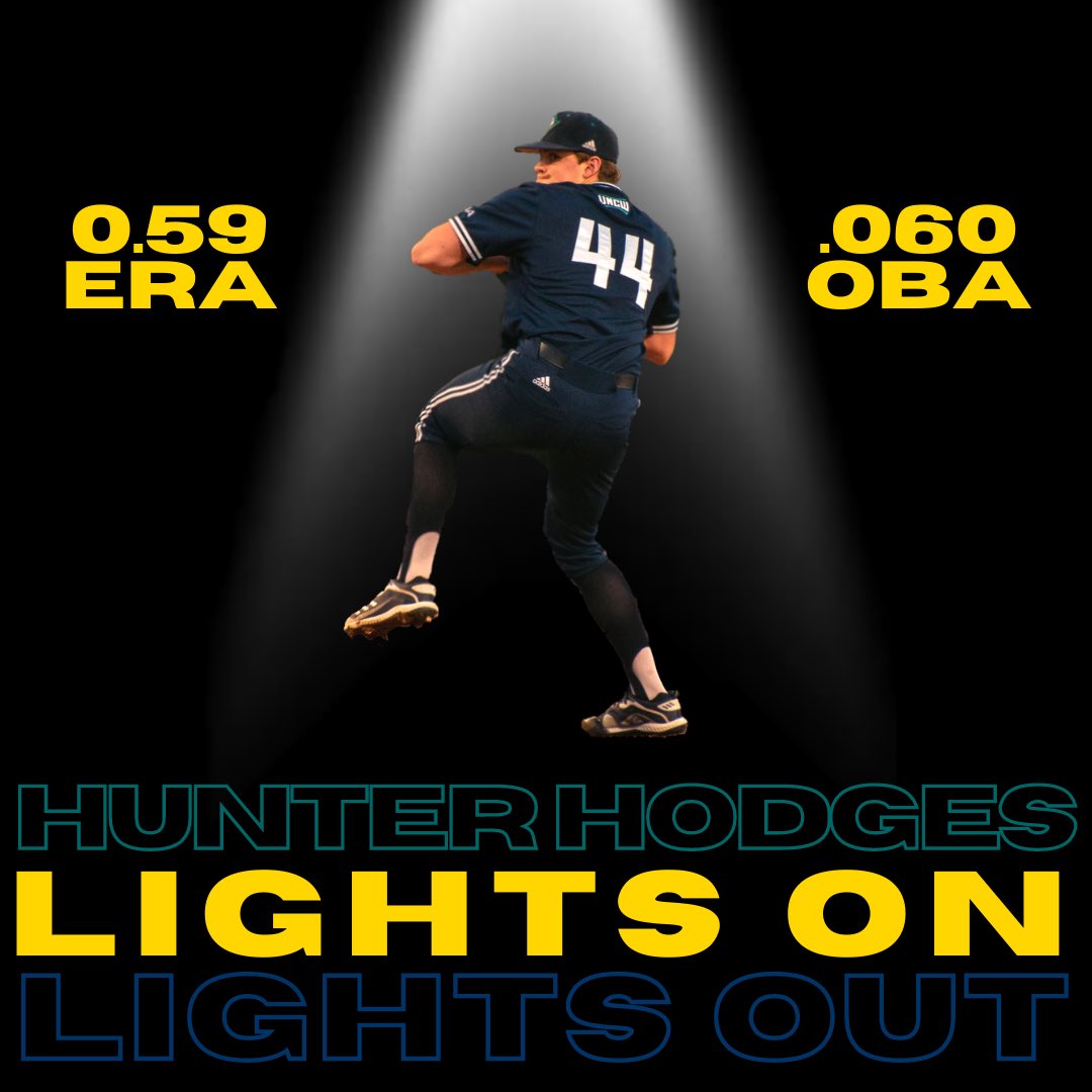 TheSeahawkPerch's tweet photo. .@UNCWBaseball Pitcher @HHodges44 has been at his best when the spotlight is the brightest. 

The freshman has given up one run on three hits over 15.1 innings this season. https://t.co/FkISCaKDxR