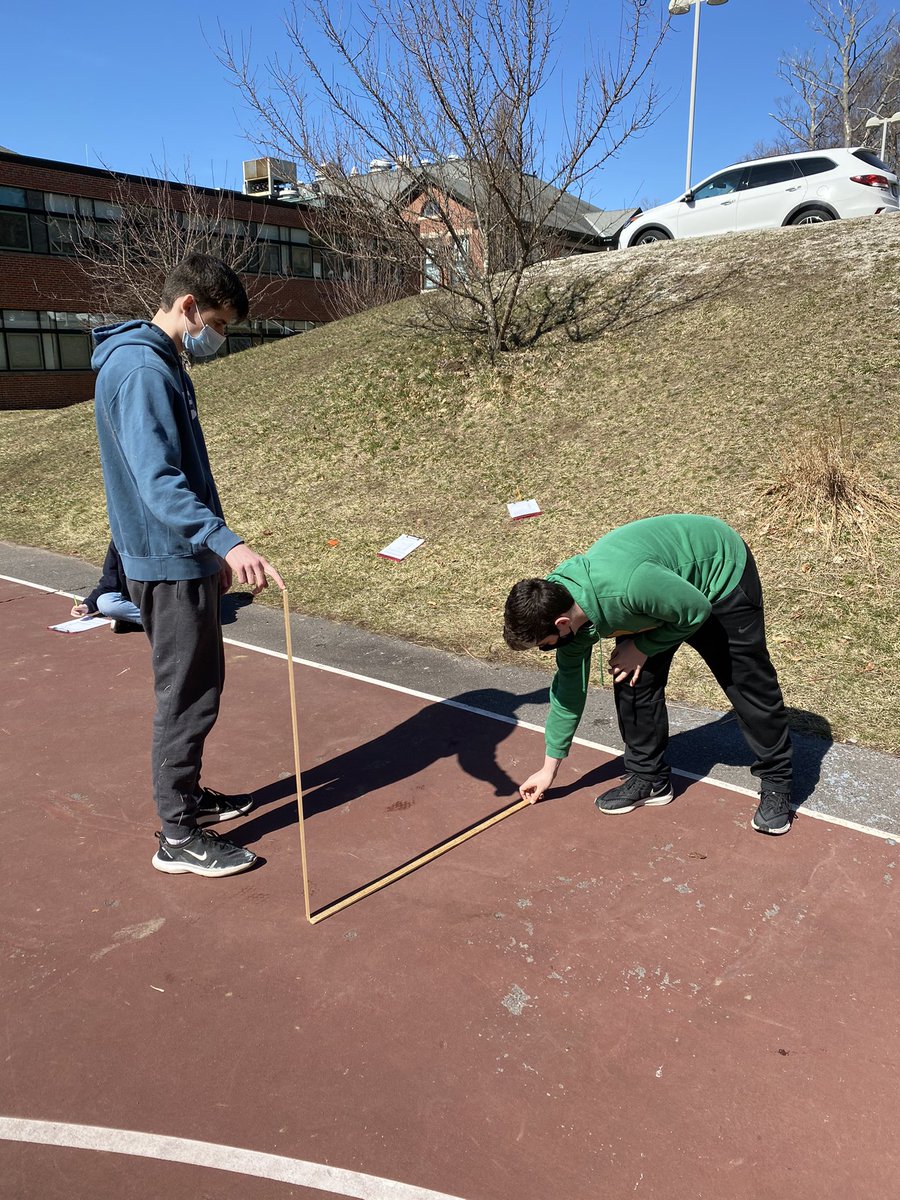 Calculating the circumference of the Earth in Astronomy class on this beautiful sunny day !! #astronomy #STEM 🌍 💫 🚀