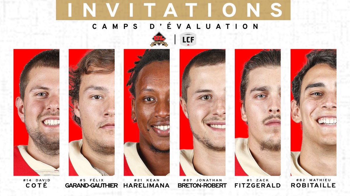 rougeetor's tweet photo. 🏈 Félicitations à nos 6️⃣ invités aux camps d'évaluation de la @LCFca !

Détails ➡️ https://t.co/RL8rwh3O1z https://t.co/h5KS5vN1lm