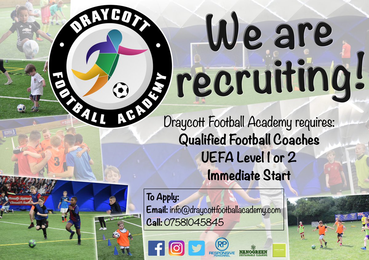 We are recruiting for football coaches! Come and join our brilliant team ⚽️🔥 #FootballCoaches @teamnanogreen @ResponsivePersn