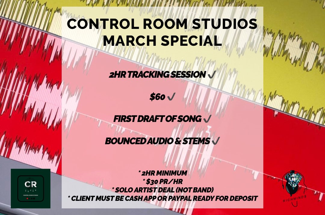 DanGanja's tweet photo. If you need studio time this week/weekend DM me for availability.
#ControlRoomStudios 🎧🎚🎛 https://t.co/y6RJ3TjYEO