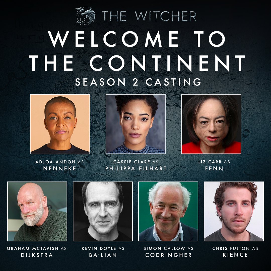 The Witcher on X: Friends and foes gather from across the Continent. Meet  the new cast joining #TheWitcher Season 2:  / X