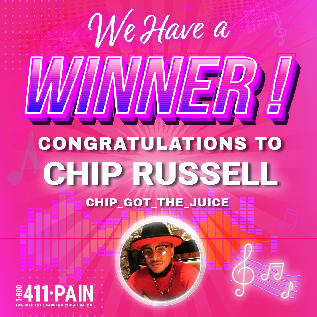411PAIN's tweet photo. Atlanta, y'all submitted some creative jingles through our jingle contest! We had mamas, daddies, twins, and even some grannies! Congrats to @chip_got_the_juice! You’ve won $5,000 and a chance to be 1-800-411-PAIN’s, next brand ambassador! @kpattorney https://t.co/1z8z8Bpecf