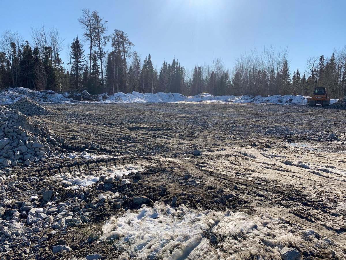 BisonModular's tweet photo. We’re getting ready to deliver more homes! While we construct our RTM homes at our prefabrication shop, we have employees and local tradespeople on-site who are engineering gravel pads.
⁣
⁣#BuiltBisonStrong #ContainerHomes #NorthernManitoba #ShippingContainerHomes https://t.co/EW7R4ASaiT