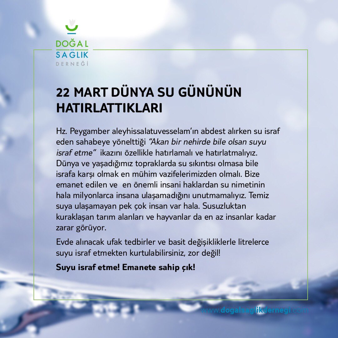 Dünya Su Gününün Hatırlattıkları.... #WorldWaterDay2021