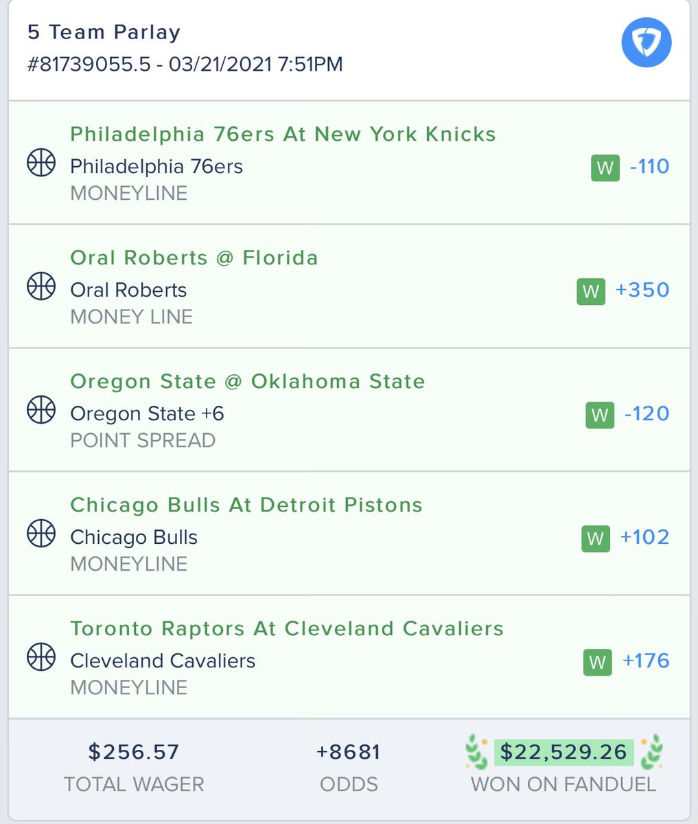 greenwavebets's tweet image. This is what happens when you follow @greenwavebets 

@FanDuel #betting #bettingadvice #bettingtipster #MarchMadness #OralRoberts #Sixers #Beavers #BullsNation #Cavs