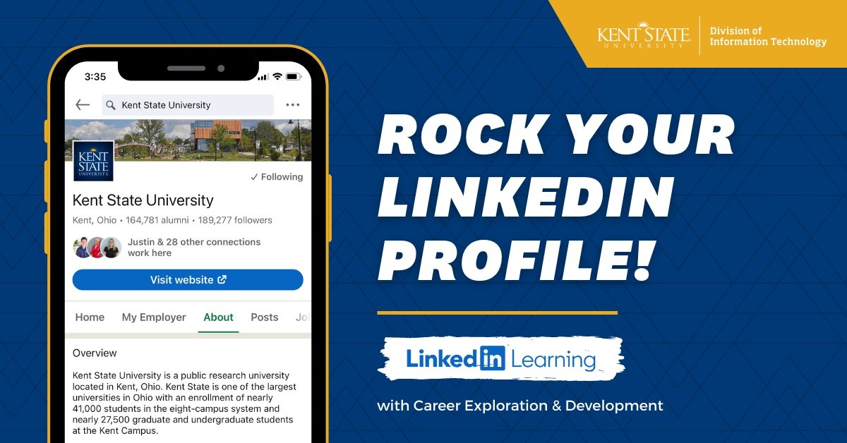 We want who you are to align with what you do, and LinkedIn is a first step to help you get there.

In this session you will learn our best practice recommendations for building an all-star profile that tells your professional story! 👤⚡

Register here: kent.joinhandshake.com/events/717062