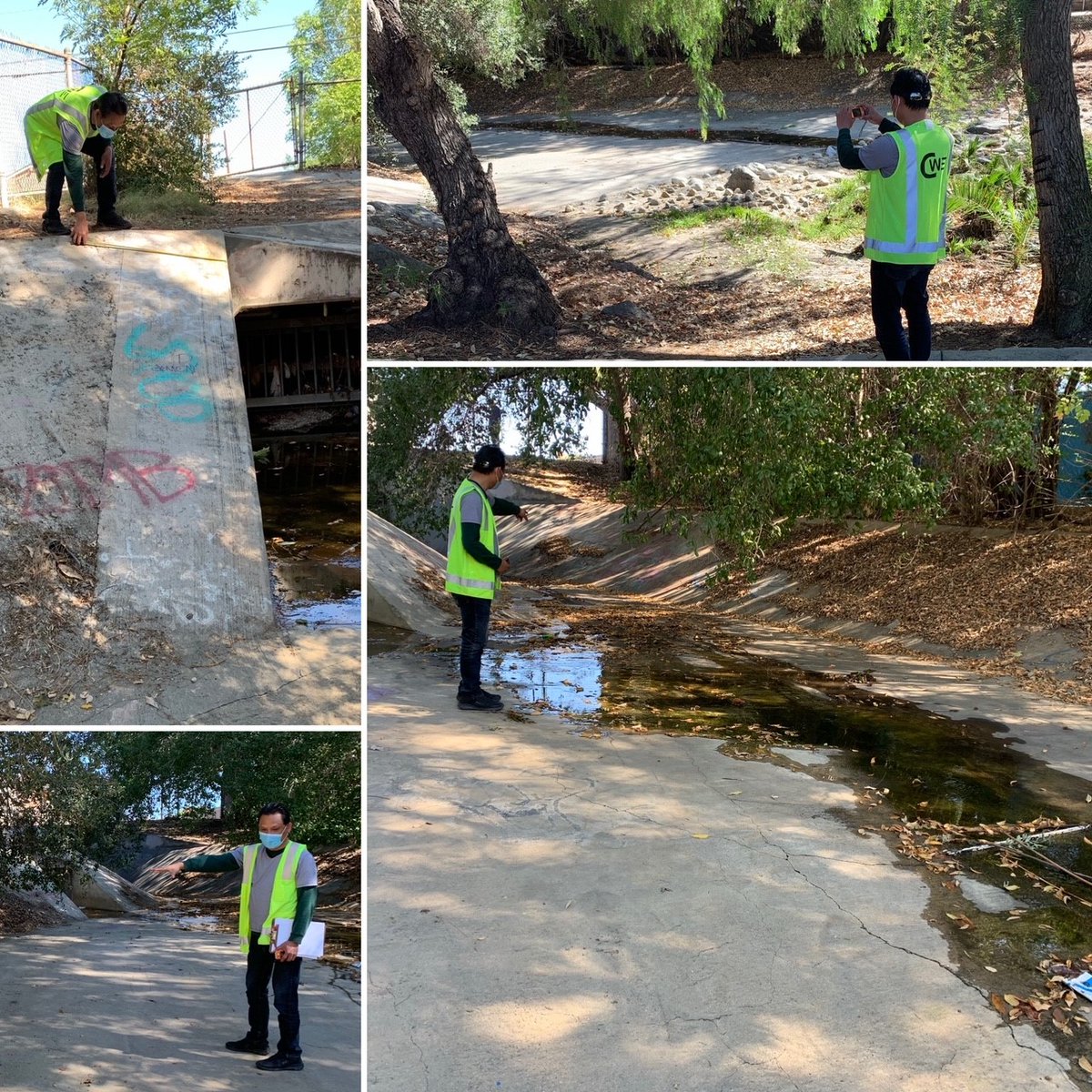 CWECorp's tweet photo. #CWE Senior Engineer Mike Nguyen is hard at work conducting a site observation to determine where @CityofCovina's #WingatePark diversion structure can be installed! #CreatingABetterTomorrowToday https://t.co/kkx6SZPlor