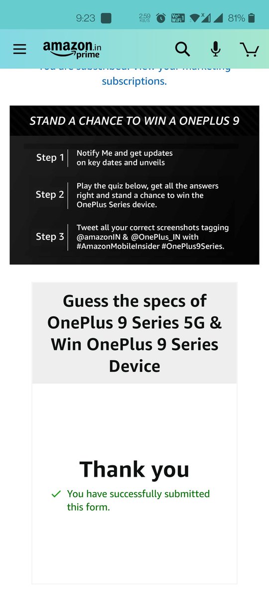 abintmichael's tweet photo. Got all my the answers
@amazonIN @OnePlus_IN #AmazonMobileInsider #OnePlus9Series https://t.co/1CHiQMZ5cg