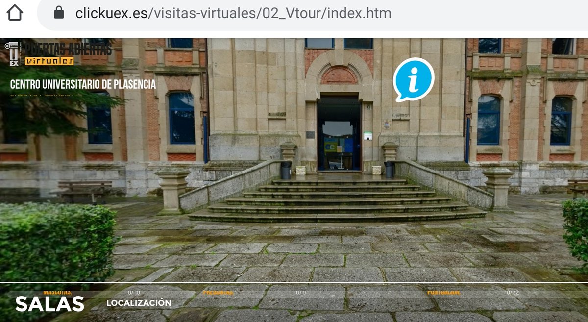 Recorrido virtual por el Centro Universitario de Plasencia en 360°. !Te lo vas a perder!

clickuex.es/visitas-virtua…