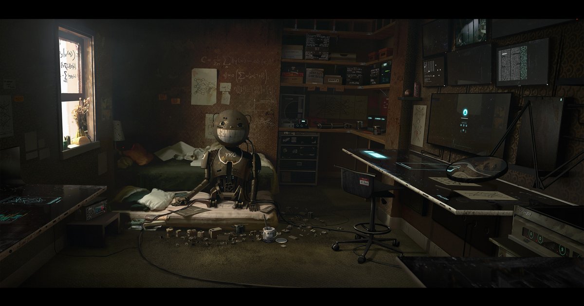 Hey there!

A personal piece that i dit 4 years ago.
Was a little story about a guy crafting his own robots in his room.

Hope you like it!