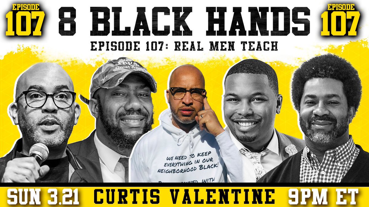 8BlackHands1's tweet photo. 🚨New Podcast Episode Alert🚨

Ep. 107: Real Men Teach Ft. Curtis Valentine (@curtiseveryday)

In this episode, the fellas are joined by Curtis Valentine to discuss his initiative, @RealMenTeach2, and the importance of Black male educators.

https://t.co/l4QbWip031 https://t.co/NnMZEE37Eh
